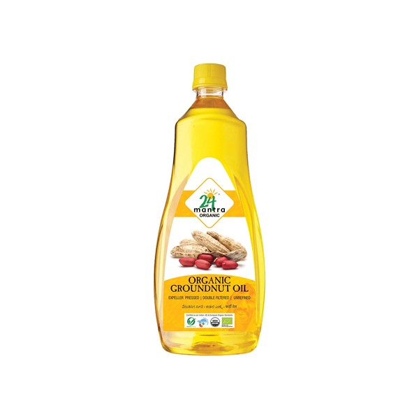 24Mantra Organic Pressed Groundnut/Peanut Oil, 1 L