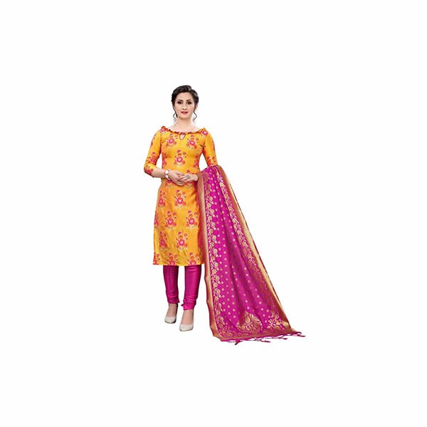 Women's Jacquard Banarasi Salwar Suit Material With Banarasi Dupatta