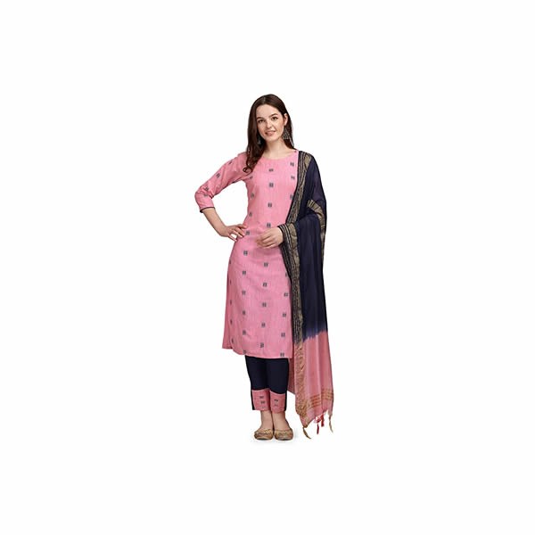 Cotton Jacquard Butti Kurta Pant and Viscose Dupatta Set for Women