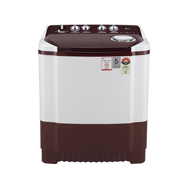 LG 8 Kg 5 Star Semi-Automatic Top  Washing Machine (P8030SRAZ, Burgundy, )