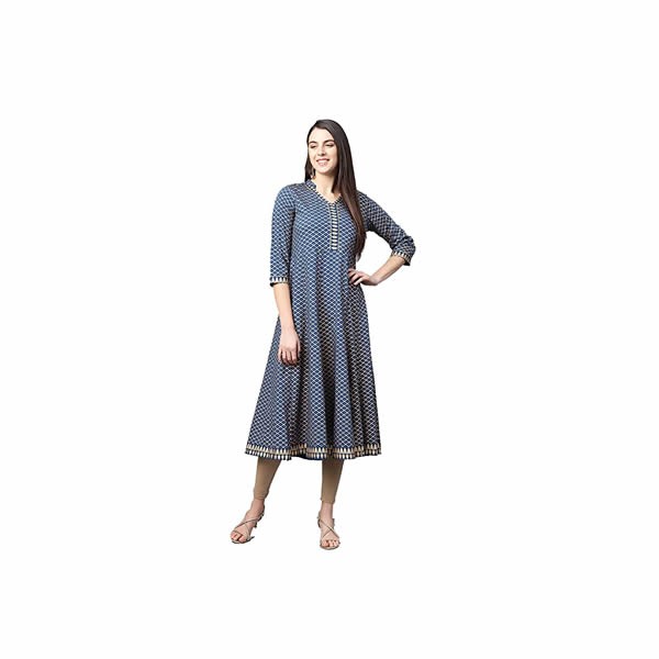 Women's Rayon Geometric Printed Anarkali Kurta for Women