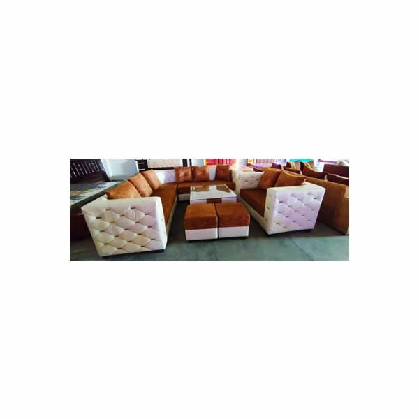 Cream & Brown Fancy Stylish Sofa Set