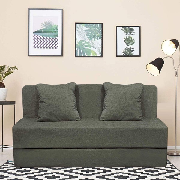 WOOD CRAFT Sheesham Wood 5 Seater Standard Sofa Set for Living Room | Sofa with Cushions for Home Guest Room Office |Solid Wooden Sofa Cum Couch Furniture | Teak Finish (3+1+1)