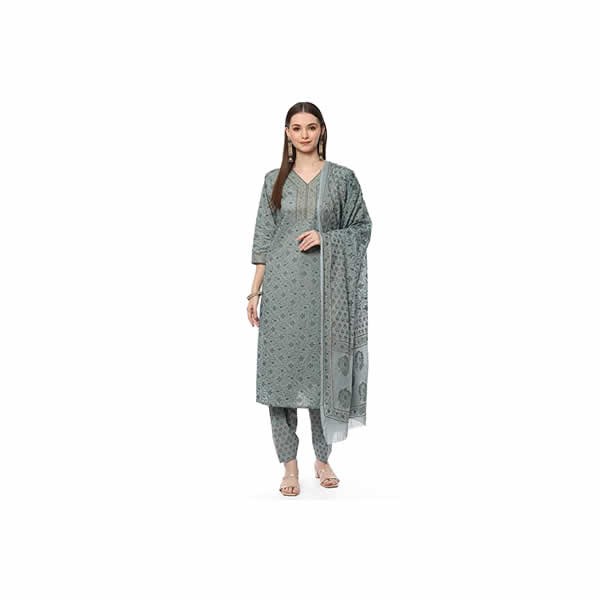 Assorted Cotton Unstitched Suit Set 0