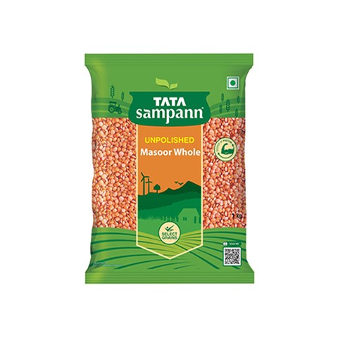 Tata Sampann Unpolished Masoor Dal, Whole, 1kg