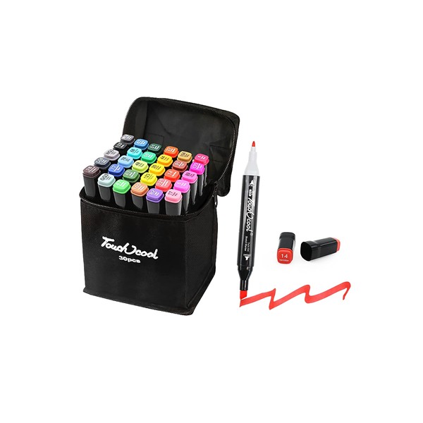 Dual Tip Art Markers for Kids & Adults Alcohol-based Twin Head Pen Set for Drawing Sketching (30)