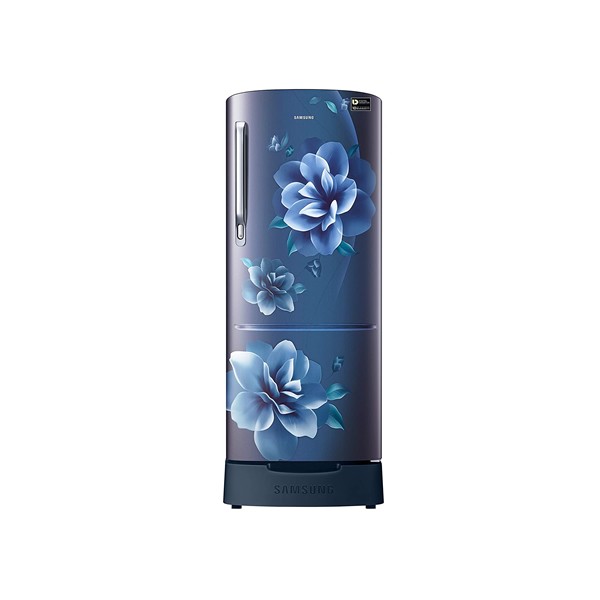 Samsung 192 3 Star Inverter Direct Cool Single Door Refrigerator (RR20A182YCU/HL, Camellia Blue, Base stand drawer)