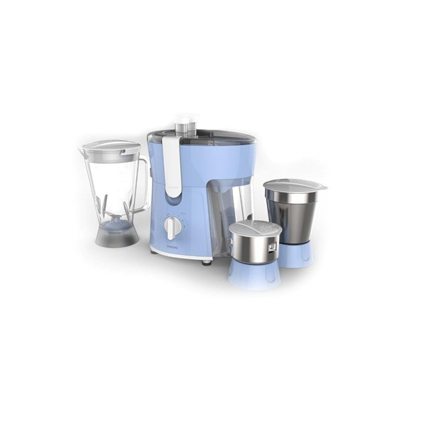 Philips Amaze HL7576/00 600-Watt Juicer Mixer Grinder with 3 Jars (Celestial Blue/Bright White)