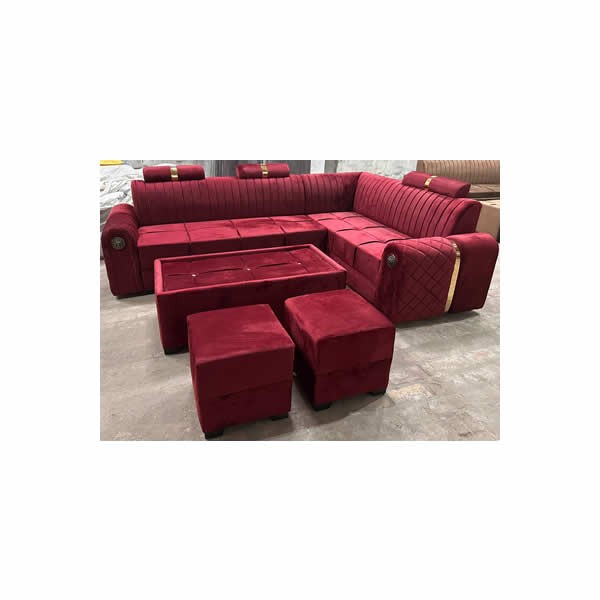 5 Seater Red Fabric Sofa Set 5 Seater Red Fabric Sofa Set