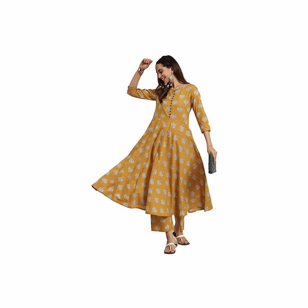 Women's Cotton Floral Printed Straight Kurta Palazzo Set for Women