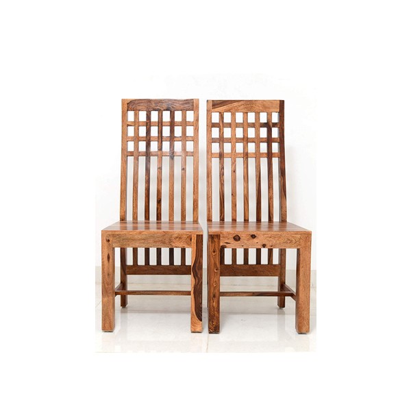 Vivek Wood Wooden Dining Chair Only | Dinning Chairs for Dining Room | Sheesham Wood, Set of 2, Honey Finish