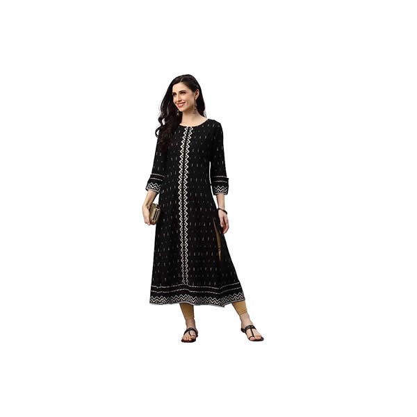 Women's Rayon Geometric Printed Anarkali Kurta for Women