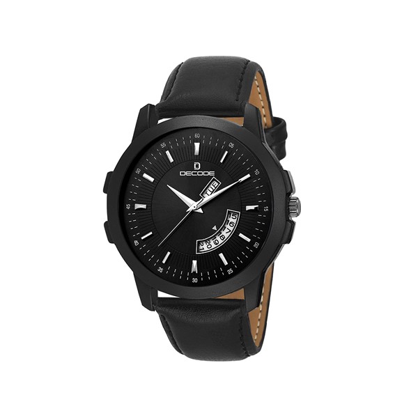 Decode Matrix Analogue Men's Watch (Black Dial Brown Colored Strap)