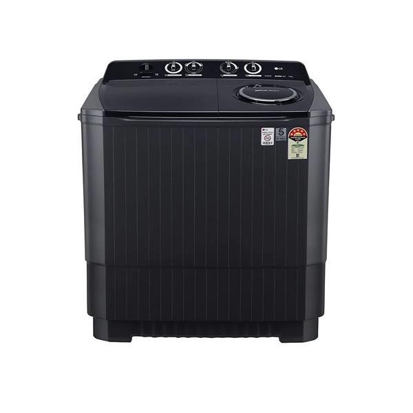 LG 11 kg 5 Star Semi-Automatic Top Loading Washing Machine (Middle Black, Roller Jet Pulsator), large