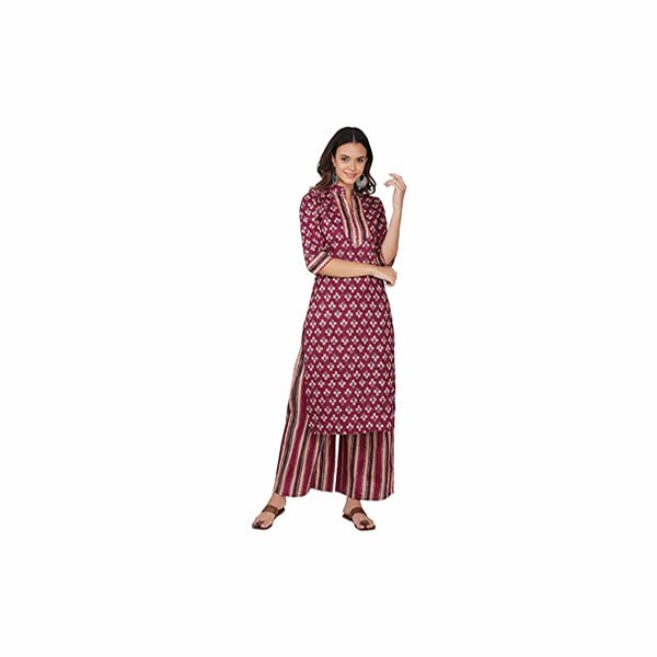 Women’s Cotton Readymade Salwar Suit Set. Printed Kurti Palazzo Set Latest