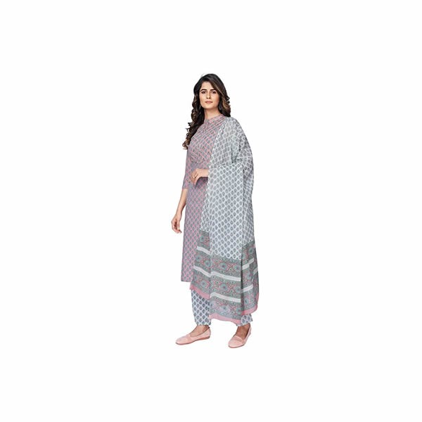 Women's Cotton Kurta, Pant & Dupatta