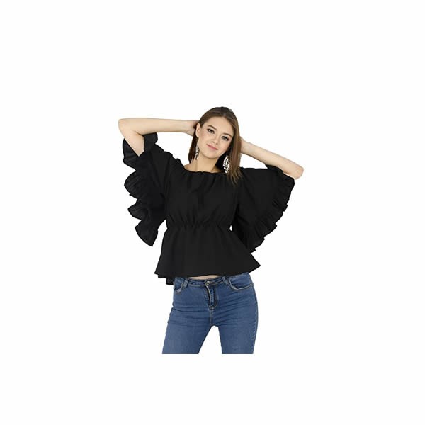 Women Off Shoulder Bell Sleeve TOP (X-Large)