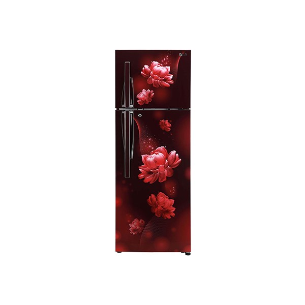 LG 284 L 2 Star Smart Inverter Frost-Free Double Door Refrigerator (GL-T302RSCY, Convertible, Scarlet Charm)