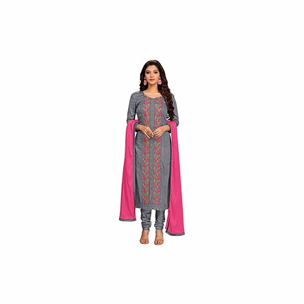 Fashion Women's Cotton Embroidery Dress Material Unstitched