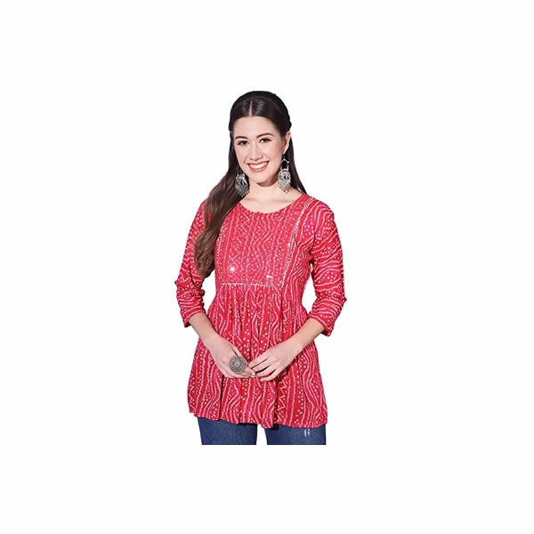 Cotton Printed Women Short Kurta Top 0