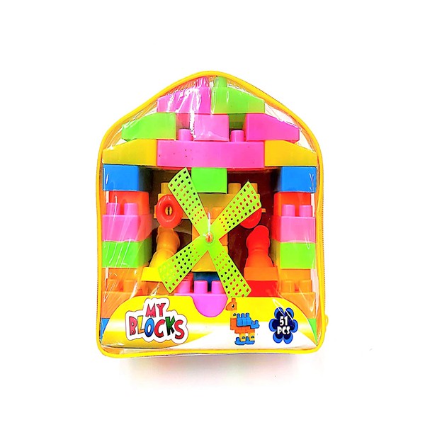 Negi Amazing Building Block for Kids ,51 Pcs Bag Packing (Multicolour)001
