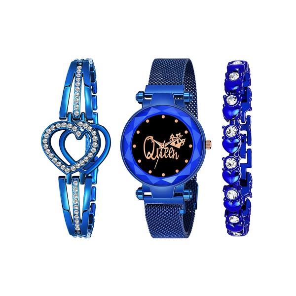 CERO Queen Magnetic Belt Watch and Bracelet Women's and Girl's Watches Pack of 3