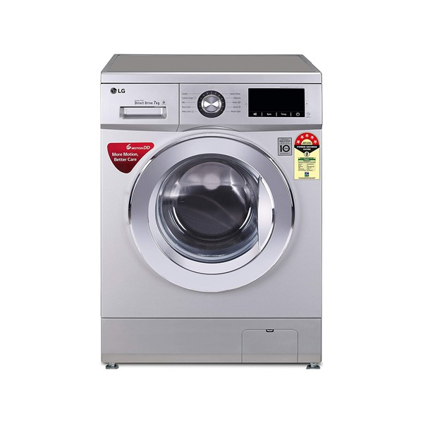 LG 7.0 Kg 5 Star Inverter Fully-Automatic Front Loading Washing Machine (FHM1207ZDL, Luxury Silver, 6 Motion Technology)